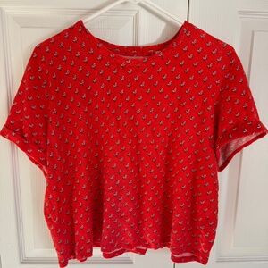 Boden Printed Linen Shirt--Size 12